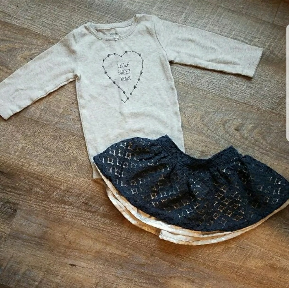 12 month baby girl skirt and onsie set
